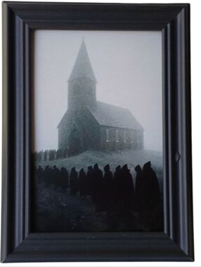 Go To Chruch road sign frame photo print horror punk rock occult satanic metal